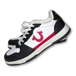 True Religion ARTHUR-S Sneakers Sz 10M White Black Red Buddha Logo